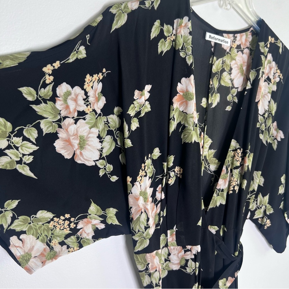 New Reformation Winslow Wrap Maxi Dress in Arielle Floral Sz L - Picture 8 of 8